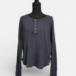 Billabong Charcoal Long Sleeve Henley